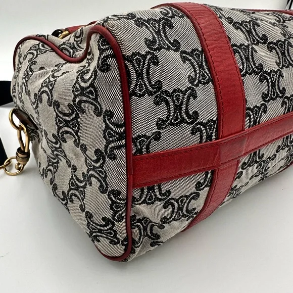 CELINE Handbag Mini Boston Bag Triomphe Canvas and Leather - Picture 6 of 14